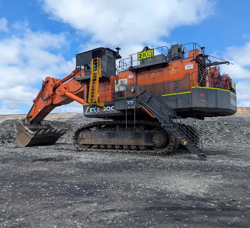 A large mining excavator on a mine bench, the pilot machine for the EVAS deployment